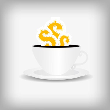 Vektör : Kahve ve dolar fincan