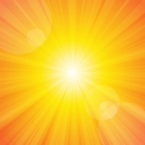 Vektor Sun Shine Med Gul Bakgrund — Stock vektor
