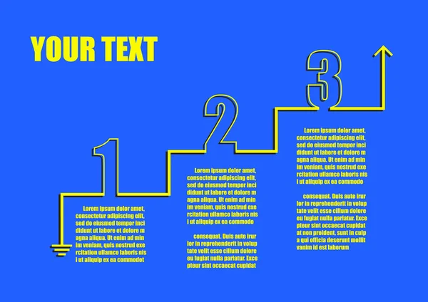 Vetor Passo Infográfico Início Fim Com Gráfico Linhas —  Vetores de Stock