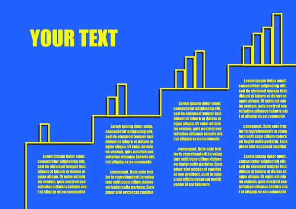 Vector Infographic Step Start Finish Line Chart — Stock vektor