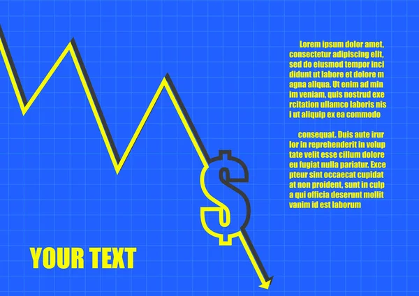 Vetor Símbolo Dólar Gráfico Gráfico Linha —  Vetores de Stock