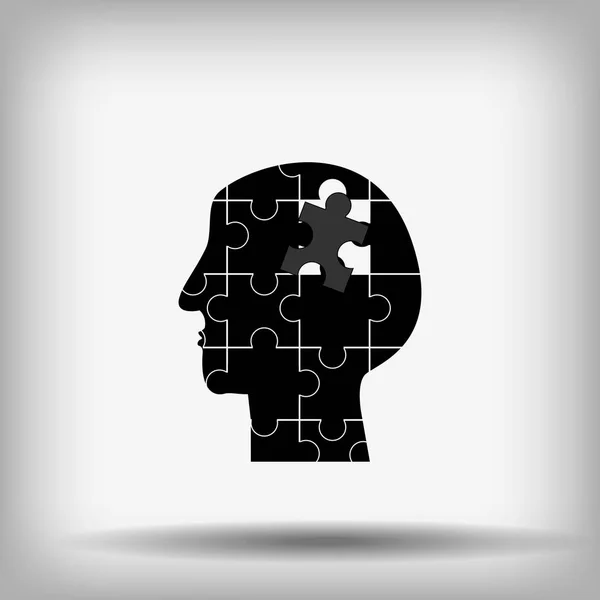 ベクトル 頭と脳のロゴのジグソーパズル — ストックベクタ