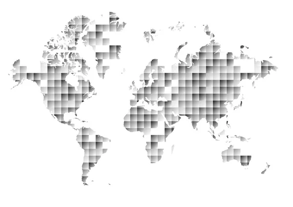 Vecteur Carte Monde Sur Triangle Abstrait Fond Carré — Image vectorielle