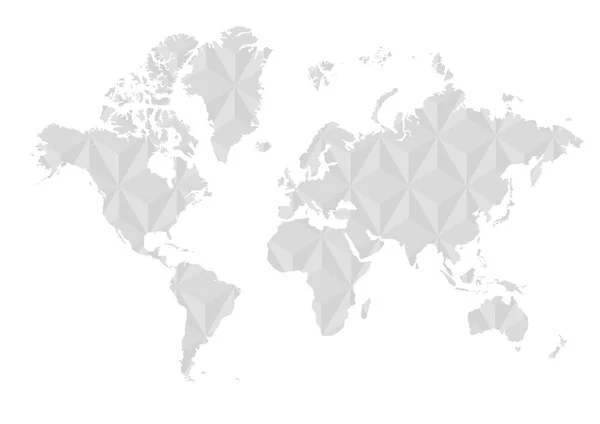 Vector Mapa Del Mundo Sobre Fondo Abstracto Del Triángulo — Vector de stock