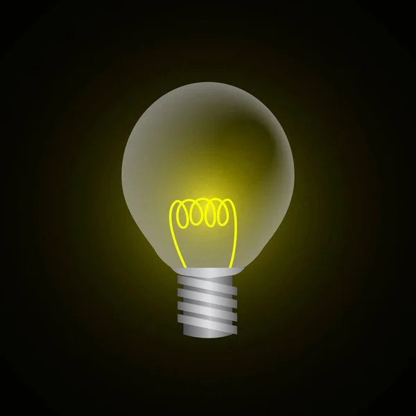 Vector Lightbulb Black Background — Stock Vector