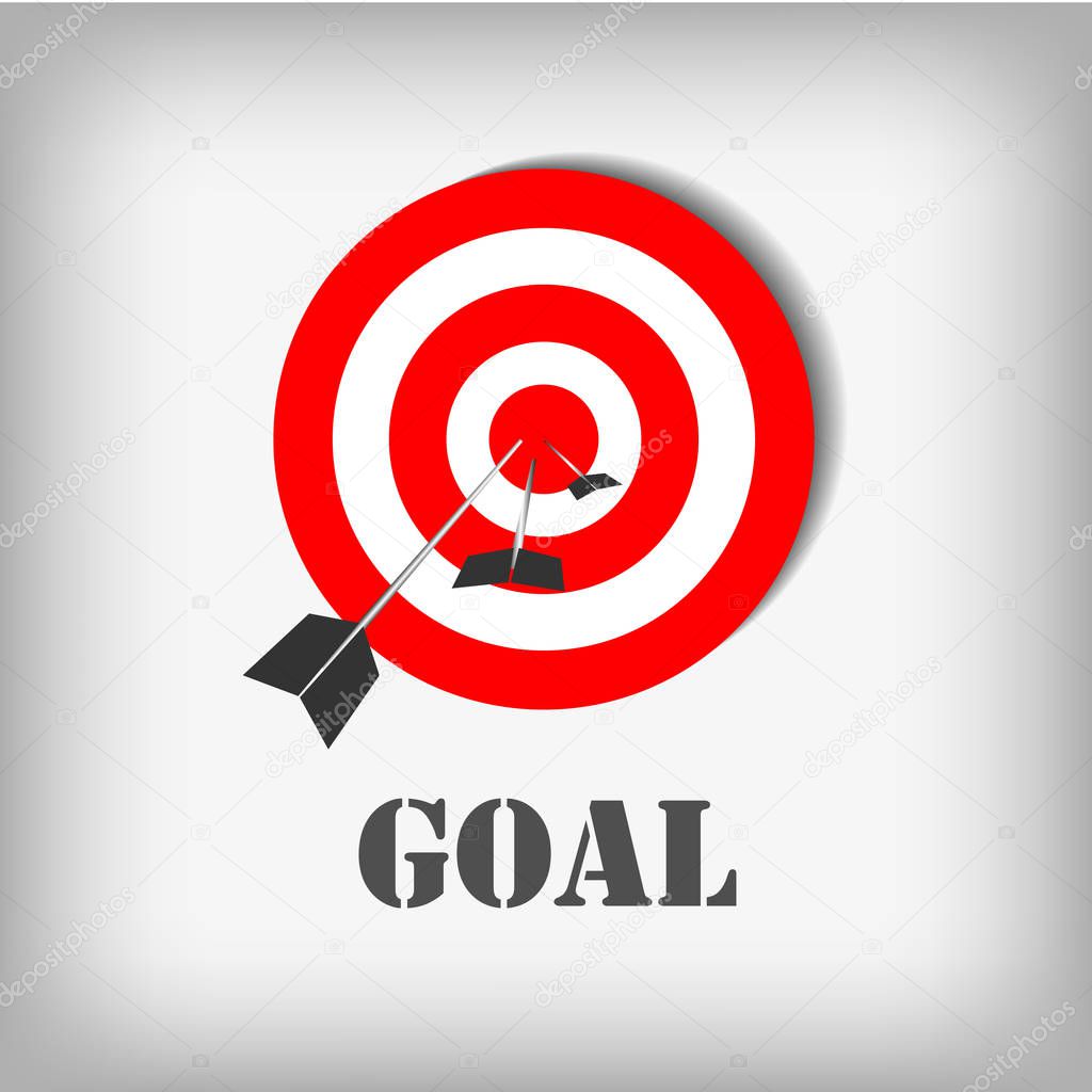 Vector : Archery targets and goal on gray background