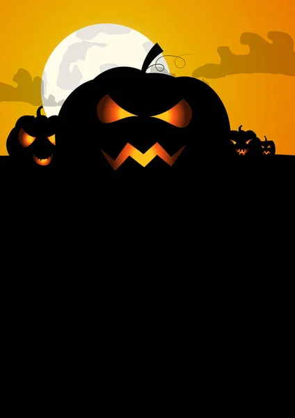 Vecteur Citrouilles Espace Pour Texte Fond Halloween — Image vectorielle