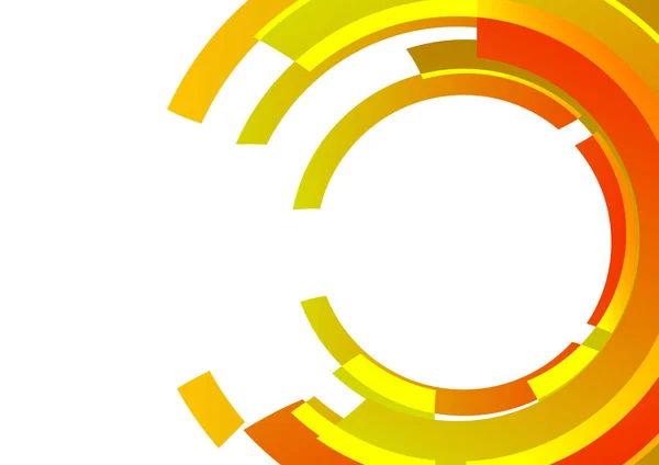 Vektor Abstrakter Orange Und Gelber Kreis Auf Weißem Hintergrund — Stockvektor