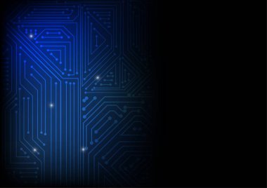 Vektör: Mavi arka plan elektronik devre