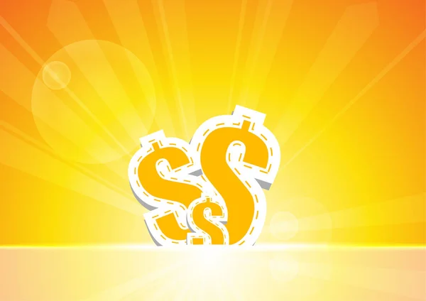 Διάνυσμα Σύμβολο Δολαρίου Πορτοκαλί Φόντο — Διανυσματικό Αρχείο