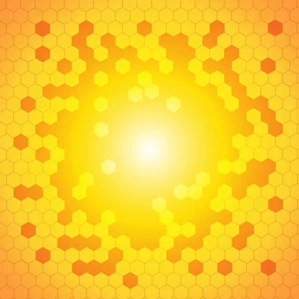 Vektor Sechsecke Auf Gelbem Und Orangenem Hintergrund — Stockvektor