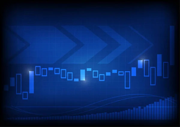 Vektor Zvyšování Obchodní Graf Modrém Pozadí — Stockový vektor
