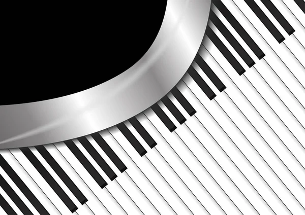 Vector Teclados Piano Sobre Fondo Negro — Vector de stock