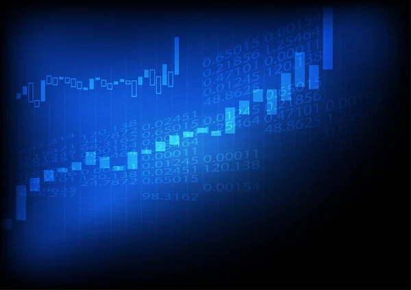 Vetor Aumento Gráfico Negócios Fundo Azul —  Vetores de Stock