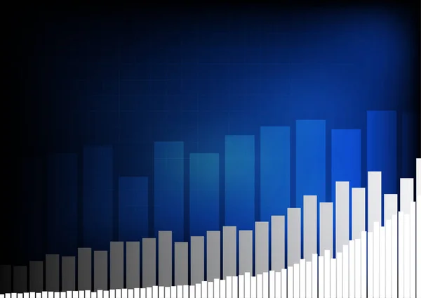 Vector Toenemende Zakelijke Grafiek Blauwe Grid Achtergrond — Stockvector