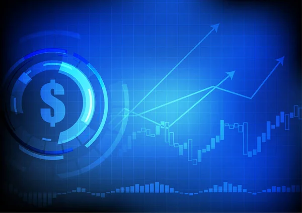 Vector Signo Del Dólar Con Gráfico Negocios — Archivo Imágenes Vectoriales