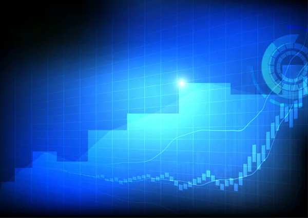 Vetor Gráfico Negócios Grade Fundo Azul —  Vetores de Stock