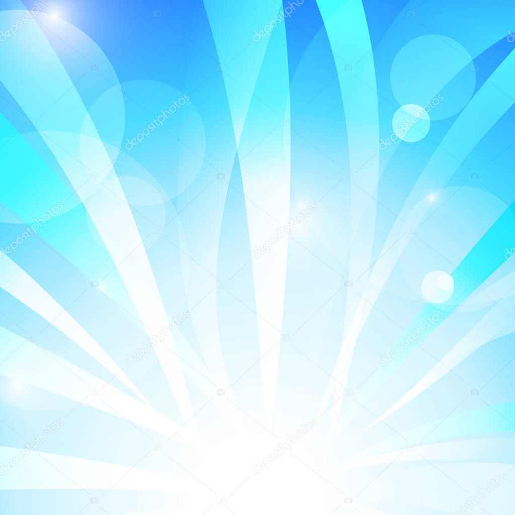 Vector : Abstract blue stripe with white background