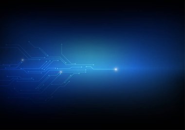 Vektör: Mavi arka plan elektronik devre