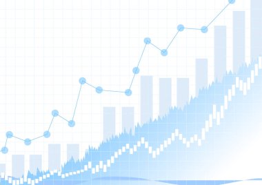 Vektör: iş grafik ızgara beyaz arka plan üzerinde ile artan