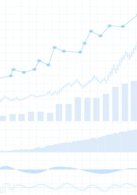 Vektör: iş grafik ızgara beyaz arka plan üzerinde ile artan