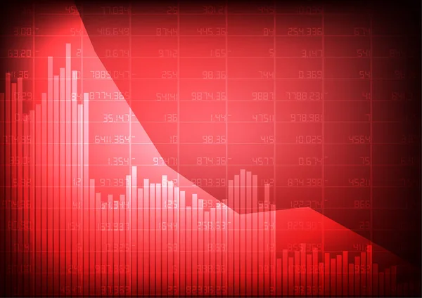 Vektor Červená Akciový Trh Červeném Pozadí — Stockový vektor