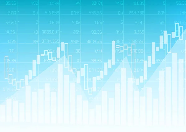 Vetor Gráfico Negócios Com Placa Estoque Fundo Azul —  Vetores de Stock