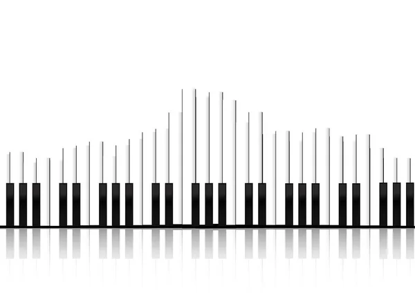 Vecteur Piano Clavier Equlizer Concept Sur Fond Blanc — Image vectorielle