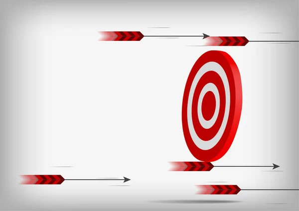 Vector Arrows Miss Archery Target Gray Background — Stock Vector