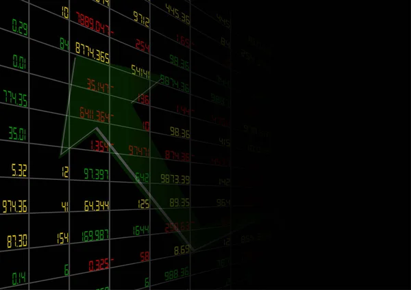 Wektor Tablica Rosnącą Strzałką Czarnym Tle — Wektor stockowy
