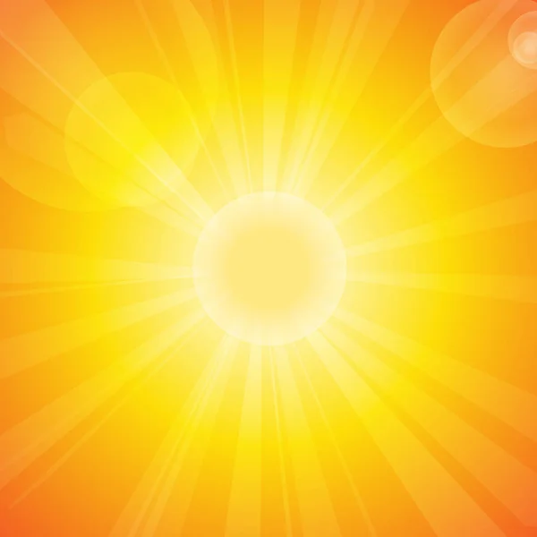 Vecteur Soleil Fusée Éclairante Sur Fond Orange — Image vectorielle