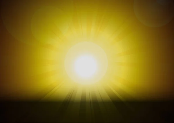 Διάνυσμα Ήλιος Και Φακός Φωτοβολίδα Πορτοκαλί Φόντο — Διανυσματικό Αρχείο