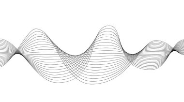 Siyah ve beyaz çizgi deseni. yumuşak arka plan. Dalga enerjisi geometrik tasarımı. Vektör illüstrasyonu.