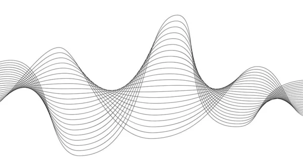 Svart och vit linje mönster. mjuk bakgrund. Våg energi geometrisk design. Vektorillustration. — Stock vektor