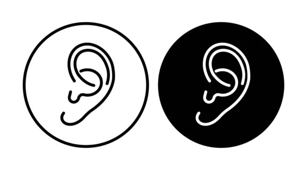 Línea Icono Oído Escuchar Escuchar Símbolo Aislado Fondo Blanco Ilustración — Vector de stock