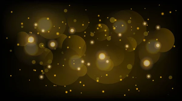 Abstraktní Pozadí Světelným Efektem Bokeh Noční Jasná Textura Zlatá Nebo — Stockový vektor