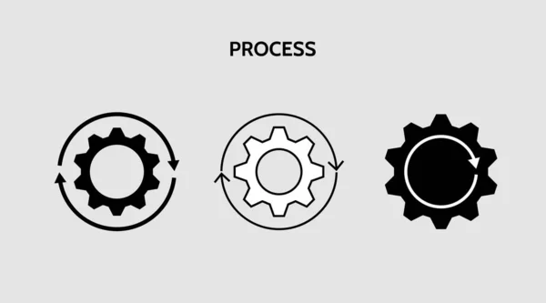 Prozess-Aktivität Workflow-Rad-Symbol. Zahnradvektor Illustration isolierter Hintergrund. — Stockvektor