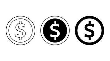 Dolar simgesi, para işareti izole, vektör izole edilmiş sembol çizimi