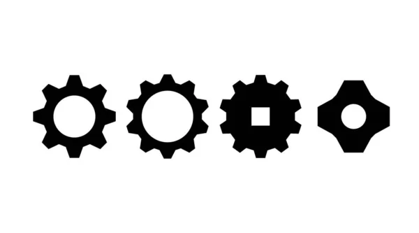 Gears icon set. Progress or construction concept vector Isolated illustration. — Stock Vector