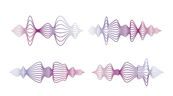 Vektorns Ljudvågor Inställda Ljudutjämningsteknik Pulsmusik Vektorillustration — Stock vektor