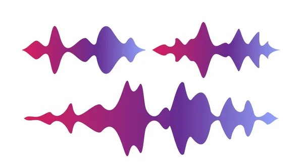 Vektorns Ljudvågor Inställda Ljudutjämningsteknik Pulsmusik Vektorillustration — Stock vektor