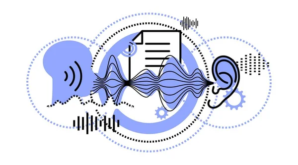 Línea Icono Oído Escuchar Escuchar Símbolo Aislado Fondo Blanco Ilustración — Vector de stock