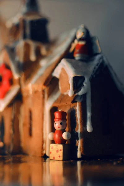 Sihirli Minyatür Gingerbread Noel Yaptım — Stok fotoğraf