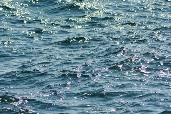 Textura Abstrata Ondulação Superfície Água Oceano Azul Claro Com Ondas — Fotografia de Stock