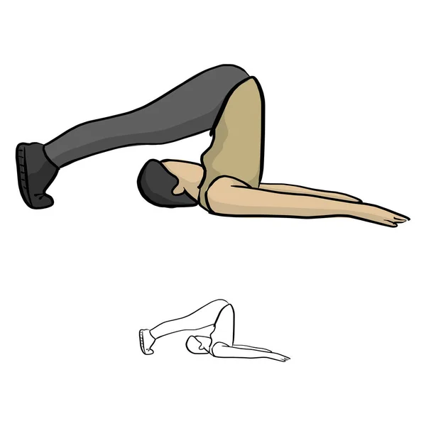 Vrouw Doet Yoga Vector Illustratie Schets Doodle Hand Getekend Met — Stockvector