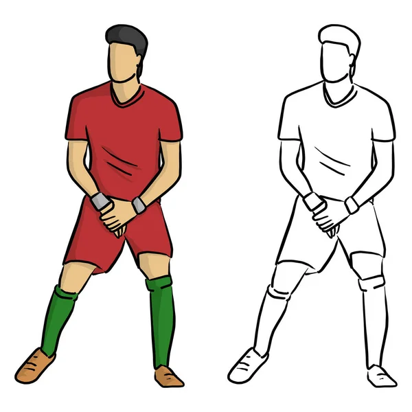 Ανδρικό Ποδόσφαιρο Παίκτης Που Σχηματίζουν Ένα Τείχος Για Την Προστασία — Διανυσματικό Αρχείο