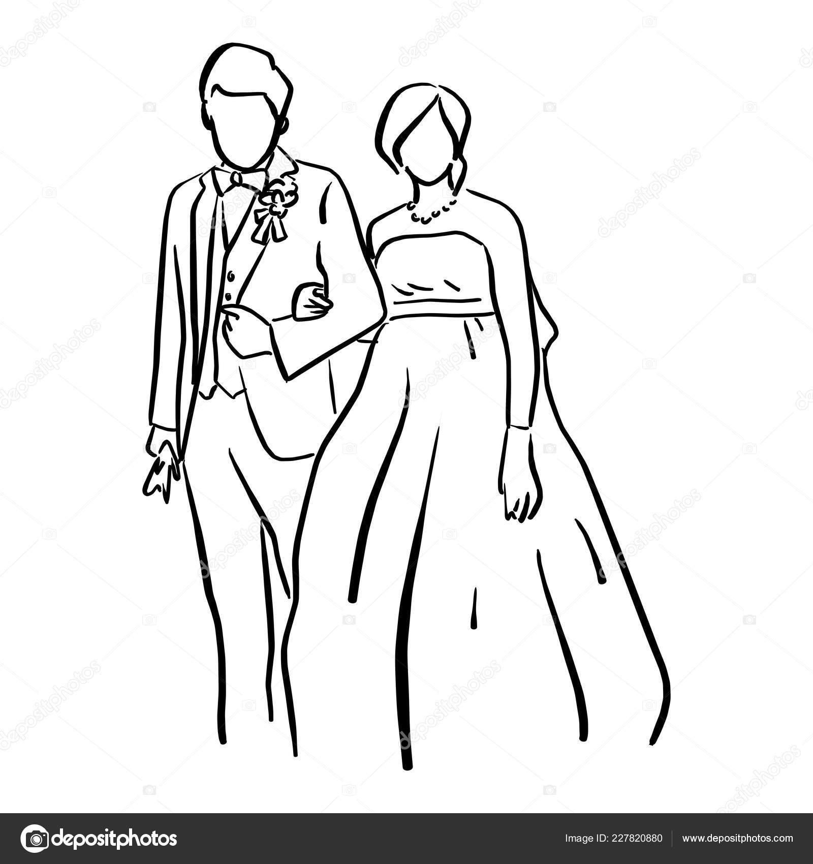 Images Sketch Bride And Groom Wedding Couple Bride Groom