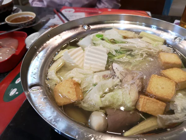 Shabu Shabu Japanisches Essen Das Restaurant Eines Kaufhauses Verkauft Wird — Stockfoto