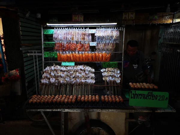 Loei Janeiro Lulas Secas Vendidas Mercado Rua Noturno Chiang Khan — Fotografia de Stock