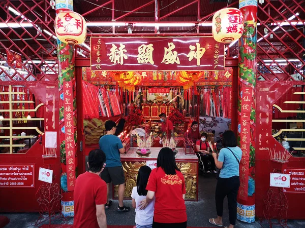 Nakhon Sawan Thailand February Unidentified Asian People Worship Gods Chinese — Stock Photo, Image